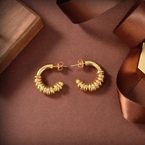 Boucles d'oreilles en or spiral en spirale Boucles d'oreilles pendentines Bottega Sendin classique petit vent parfumé Bvb Boucles d'oreilles de trèfles