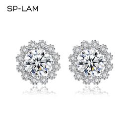 Stud Splam Sier Diamant Neue Moissanit Earing Hochzeit Sterling Stud Mode Blume Damen Frau 2022 Ohrringe