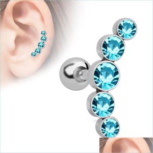 Stud roestvrijstalen diamant diamant oorbellen allergie doorboorde lichaamsjuwelen voor vrouwen mode cadeau drop levering dhpdh