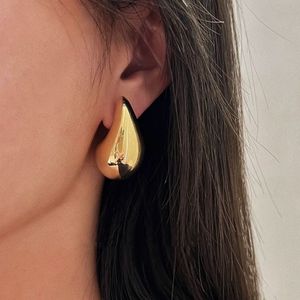 Goujon en acier inoxydable plaqué or boucles d'oreilles larme Dupes pour femmes léger en métal lisse goutte d'eau boucles d'oreilles bijoux à la mode 230821