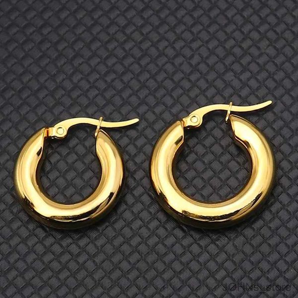 Énoncé de goujon en acier chirurgical épais boucles d'oreilles épaisses pour les femmes hommes lisses rond rond 20 mm 25 mm bijoux de bijourie cadeau