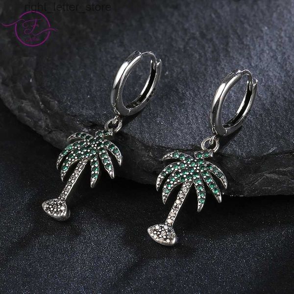 Boucles d'oreilles en argent sterling 925 avec arbre vert incrusté de zircon, accessoires de bijoux fins pour femmes, boucles d'oreilles de fête à la mode, cadeau YQ231211