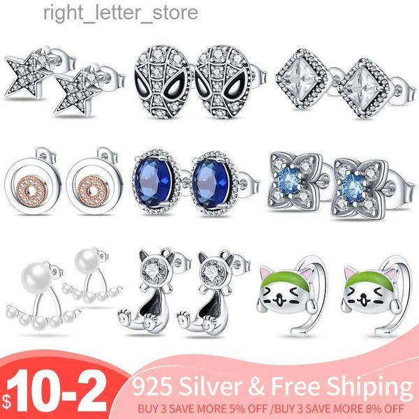 Stud Boucles d'oreilles en argent Sterling 925 saphir intégré zircon boucles d'oreilles femmes bijoux en argent nouveau en forme de plume chaude boucle d'oreille coeur YQ231211