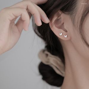 Étalon sterling argent mignon mini papillon petites boucles d'oreilles enfants fille simple romantique piercing joelry accessoriestud kirs22