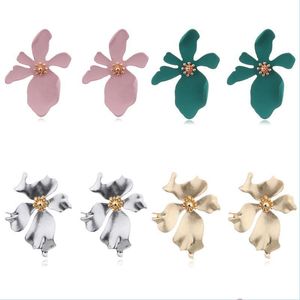 Stud Stud 2021 Fashion Women Vintage Jewelry Big Flower Earrings Metal Floral Statement Pendientes Brincos Girl Party Gifts Drop del Dhc0x