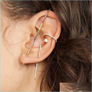 Ohrstecker Ohrstecker Boho Kristall Punk Hip Hop Ohrnadel Ohrringe für Frauen Bohemian Pins Ohrring Spitz Schmuck Geschenke Colorf Strass Tropfen De Dhqyl