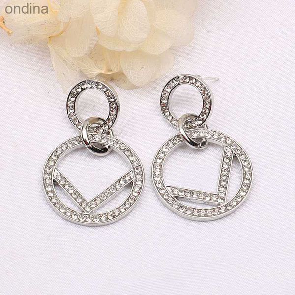 Stud Stud Designer boucle d'oreille accessoires vente en gros lettre boucle d'oreille or argent boucles d'oreilles cristal luxe femmes strass oreille goujons bijoux classique 240306