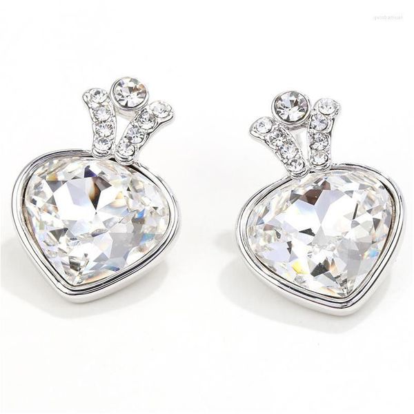 Boucles d'oreilles Stud Er-00604 Coréen Cristal Cadeau De Mariage Coeur Boucles D'oreilles Bijoux De Mode 2023 Articles Femmes En Gros En BK Drop Livraison J Dhtua