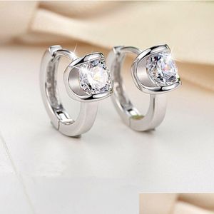 Boucles d'oreilles Stud pour femmes Style coréen Angel Kiss Zircon cubique Sier couleur boucle d'oreille fête cadeau bijoux de mode Kae109 Drop de Dhgar OTCRQ