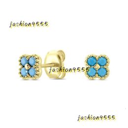 Boucles d'oreilles à tige en argent sterling 925, paire de boucles d'oreilles de créateur en zircon cubique, bijoux turquoise, petit piercing d'oreille pour femmes, cadeau de mode tendance 2024