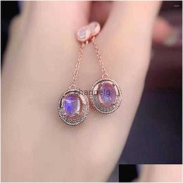 Stud Stud Oorbellen massief goud Amethyt edelsteen fijne sieraden vrouwen cadeau 14 K vergulde oorringen Bohemen Earing Drop De Dhgarden 240306