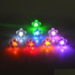 Stud Stud -oorbellen Groothandel Bloemvorm LED Earring Verlichting Bling Ear Studs Dance Party Channel Drop Delivery Sieraden DHVI6