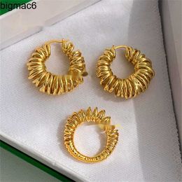 Stud Stud Boucles d'oreilles en or de printemps européen et américain Stud Niche Design haut de gamme léger luxe mode Tiide marque rétro sauvage bijoux boucles d'oreilles cadeau 2024