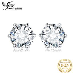 Stud JewelryPalace D couleur Total 0.6ct 1ct 2ct 3ct 4ct 6ct S925 boucles d'oreilles en argent Sterling pour femme 230210