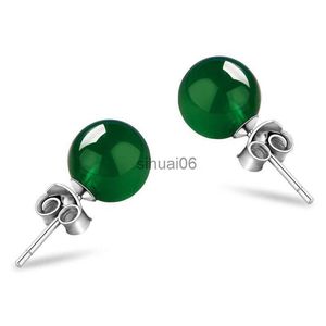 Stud Stud Natuurlijke Agaat Steen Kralen Studs Dames 6 mm 8 mm Luxe Ronde Kralen Oorbellen Ontwerp Koper Meisjes Oor Charme Oorbel Verjaardagscadeaus Sieraden 240306