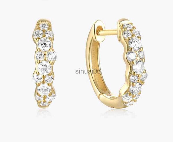 Stud Stud ROXI S925 argent boucle d'oreille irrégulière demi Micro incrusté cristal boucles d'oreilles femmes Bijoux Femme Tendance 2024 YQ231211 240306