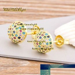 Stud Stud Top Calidad Colorf Cobre Zirconia Pendientes para joyería Mujeres Joyería de arco iris Damas Nuevas tendencias Regalo de moda Precio de fábrica Expe Dhgarden 2024