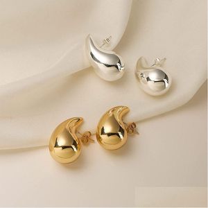 Stud Stud Trendy Italia Hollow Acero inoxidable Hipoalergénico Chapado en oro de 18 quilates Bottega Lágrima Gota Pendientes de gota de agua para mujer Chica Gota Otygq