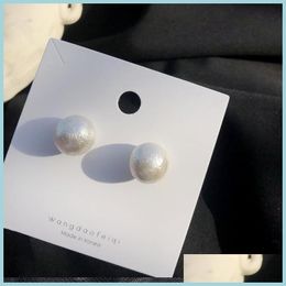 Stud Stud White Simated Pearl Ball -oorbellen voor vrouwen Brincos Boucle Doreille Femme Cute Oorings Studs Fashion Jewelry Oorbellen Dro DHH9U