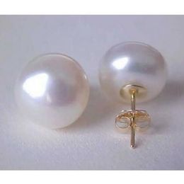 Boucles d'oreilles en perles blanches naturelles des mers du sud, superbes AAA 12-11mm, 14k/20 231130