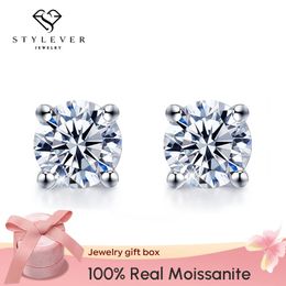 Stud Stylever Real 05ct 1ct D Couleur Boucles d'oreilles en diamant pour femmes 925 Sterling Argent Mariage Bijoux de luxe 231023