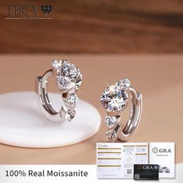 Stud Tbcyd 5 mm D Colored Mosonite Ring Boucles d'oreilles adaptées aux femmes avec GRA S925 Pure Silver Earge Boucle originale de nouveaux bijoux exquis J240513