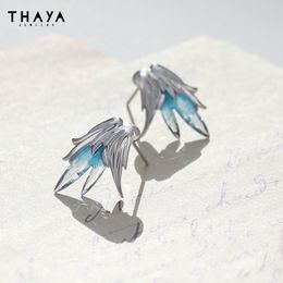 Stud Thaya S925 argent aiguille femmes élégantes boucles d'oreilles Design Original boucle d'oreille mode balancent pour la fête bijoux fins 230804