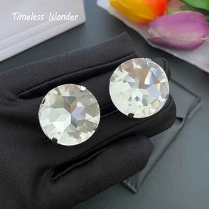 Estudio Timeless Wonder Fancy Crystal Geo Cut Clip en Earthings for Women Designer Jewelry Marca de lujo Runway Gift Top Classy 3327 Q240517