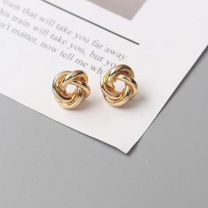 Étalons minuscules boucles d'oreilles en métal pour femmes couleur or torsion ronde petits boucles inhabituels doreilles bijoux de mode 230922