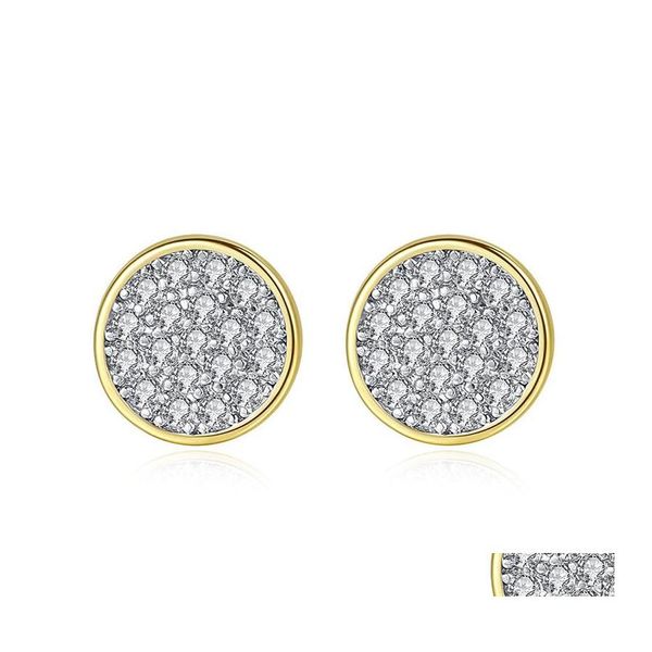 Stud Minuscule Zircon Boucles D'oreilles Sier Or Couleurs Mini Disque Rond Cz Pour Les Femmes Minimaliste Conception Partie Bijoux Drop Delivery Ottzy