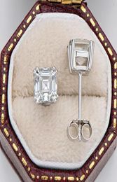 Stud Trendy 1 Caratcolor VVS1 Asscher Cut Moissanite oorbellen Women Sieraden 925 Sterling Silver Gra Earrinngs GiftStud6069898