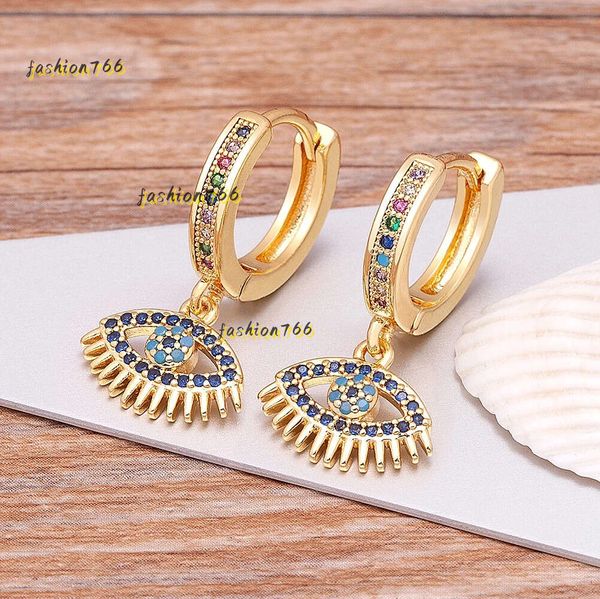 Stud Trendy Bohème Zircon Creux Bleu Cerceau Pour Mignon Unique 14k Or Jaune Cristal Boucles D'oreilles Bijoux De Fête 2024 Mode Femmes Cadeau Magasin