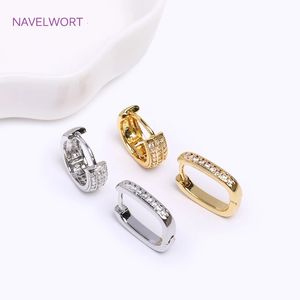 Stud Trendy Goud Kleur Messing Hoepel Oorbel Oorbel Voor Vrouwen Hoge Kwaliteit Ingelegd Zirkoon Ovale Oorbel Mode-sieraden Groothandel 231219