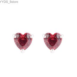 Stud Día de San Valentín Nuevo 925 Pendientes de plata de ley con forma de corazón rojo para mujer Joyería original Oreja de boda Brincos Envío gratis YQ231107