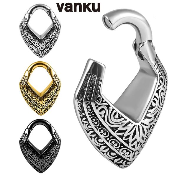 Stud Vanku 2pcs en acier inoxydable oreille poids cintres oreille cône civière tunnel plug jauge expanseurs piercing boucle d'oreille bijoux de corps 231020