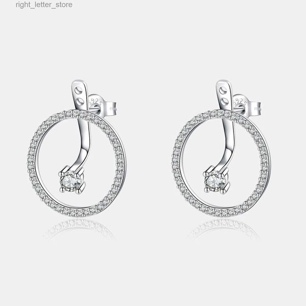 VEWANT nouveau 925 en argent Sterling deux voies cercle rond Zircon pavé Piercing Pendientes luxe boucle d'oreille de luxe bijoux fins YQ231211