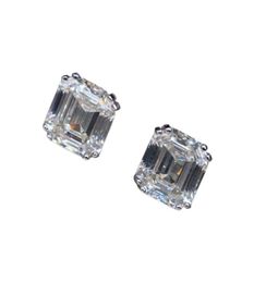 Stud Vinregem 100 925 Sterling Silver Emerald Cut G Créé Moissanite Diamants Pierres Précieuses Boucles D'oreilles Goujons Fine Bijoux En Gros8654875