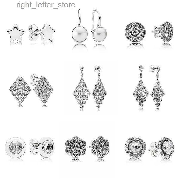 Stud Vintage cascade Glamour lignes géométriques avec cristal 925 en argent Sterling suspendus boucles d'oreilles goujons pour les femmes Europe bijoux à bricoler soi-même YQ231211