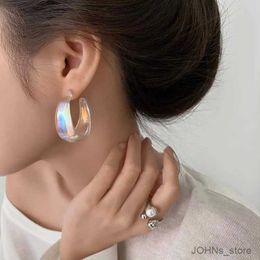 Étalon vintage coloré en acrylique grand cercle boucles d'oreilles pour femmes pour femmes girls coréens résine géométrique de boucles d'oreilles à tempérament géométrique bijoux