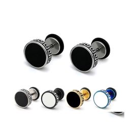 Stud Vintage High Grade 8/10mm Ronde vorm oorbellen voor mannen Vrouwen unisex trendy roestvrijstalen feest oor sieraden cadeau drop levering ot1wv