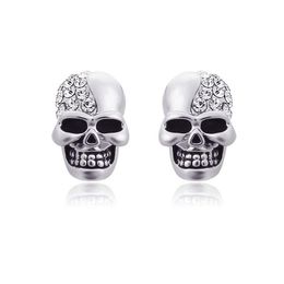 Stud Vintage personnalisé cristal Skl boucles d'oreilles pour femmes hommes Punk or Sier Rose boucle d'oreille Halloween bijoux cadeau livraison directe Dhulf