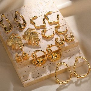 Stud Vintage RVS geometrische oorbellen voor vrouwen gepersonaliseerde waaiervormige partij sieraden cadeau 230721