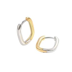 Stud voq mode eenvoudige u-ring oorbellen dames retro zilveren geometrische vierkante sieraden cadeau Q240507