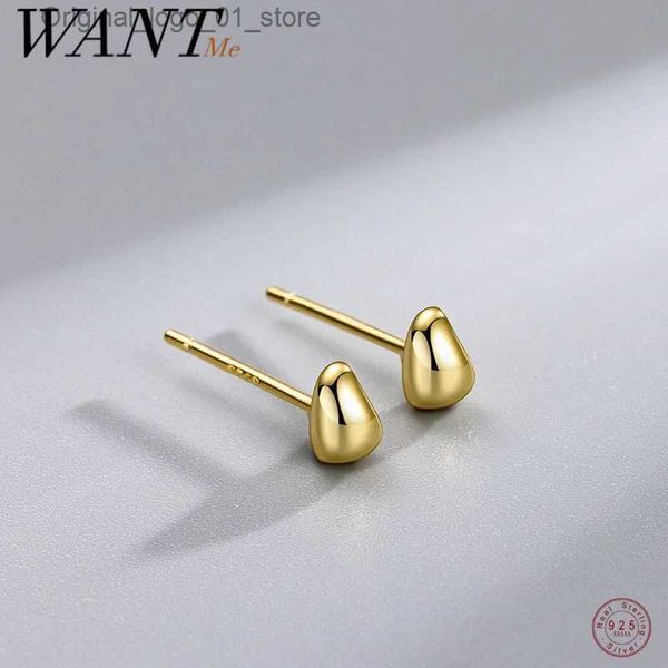 Stud WANTME 925 argent Sterling minimaliste solide bonnet géométrique boucles d'oreilles pour bébé femmes mode Piercing bijoux accessoires Q231206