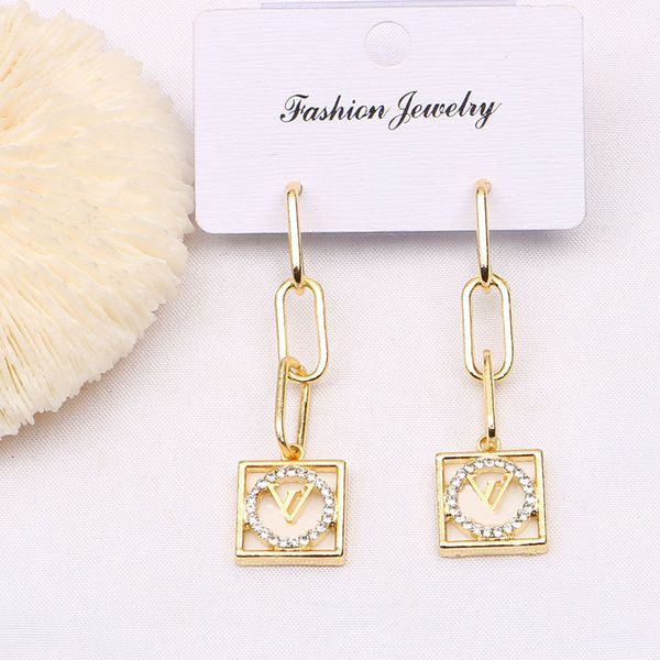 Stud En Gros 20 Styles Créateur De Mode Alliage Matériel Charme Boucle D'oreille Plaqué Or Plaqué Argent Marque Lettre Cristal Boucle D'oreille Boucle D'oreille Bijoux De Mariage Cadeau