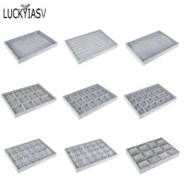 Stud Wholesale Gray Veet Jewelry Tray Jewellery Display Box Necklace Earring Pendant Stud Organizer Other Accessories Show Case