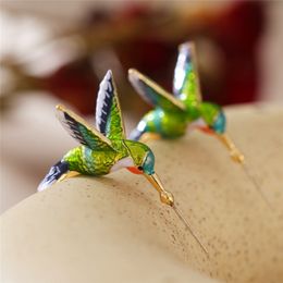 Stud Dames Oorbellen 3D Kolibrie Dier Sieraden Schattig Girly Ooraccessoires Geschenken Huwelijksfeest 230926