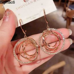 Pendientes de caída para mujer de semental Pendientes colgantes redondos Joyas de joyería de joyería de joyas de oro Pendientes de moda1 Amor 08WJ