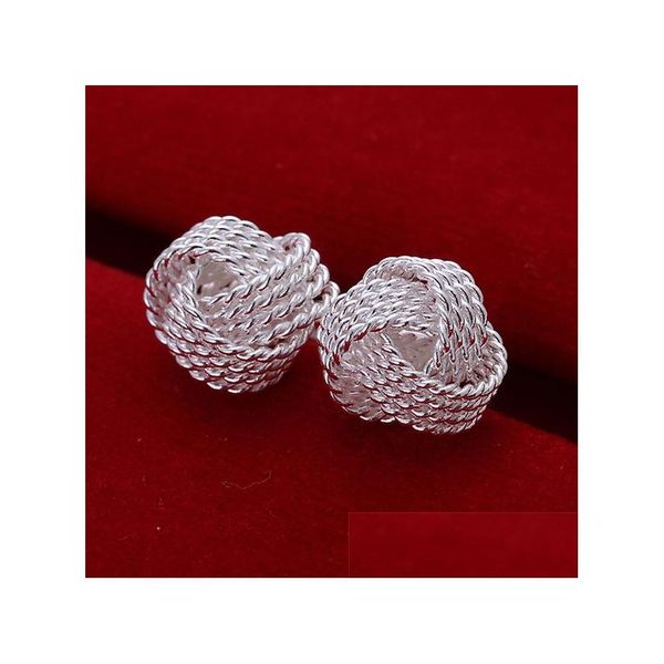 Stud Womens Sterling Sier Plateado Tenis Pendientes Gsse013 Moda 925 Placa Pendiente Regalo de la joyería Entrega de la gota Dh7Gc