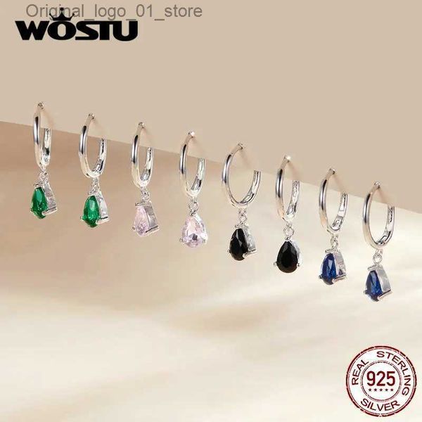 Stud Wostu Pendientes de gota 925 Plata esterlina Gota de agua CZ Cuatro colores Zircon Pendientes de boda para mujeres Boda Joyería fina FIE1018 Q231205